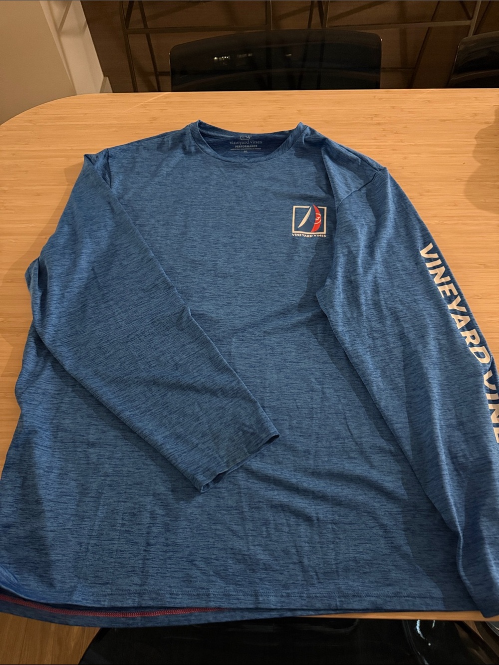 Vineyard Vines Blue Long-Sleeve Performance Tee